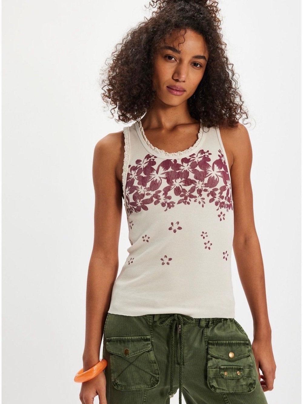 NWT Free People x Ragabond Floral Tank Top Bundle w/ Necklace